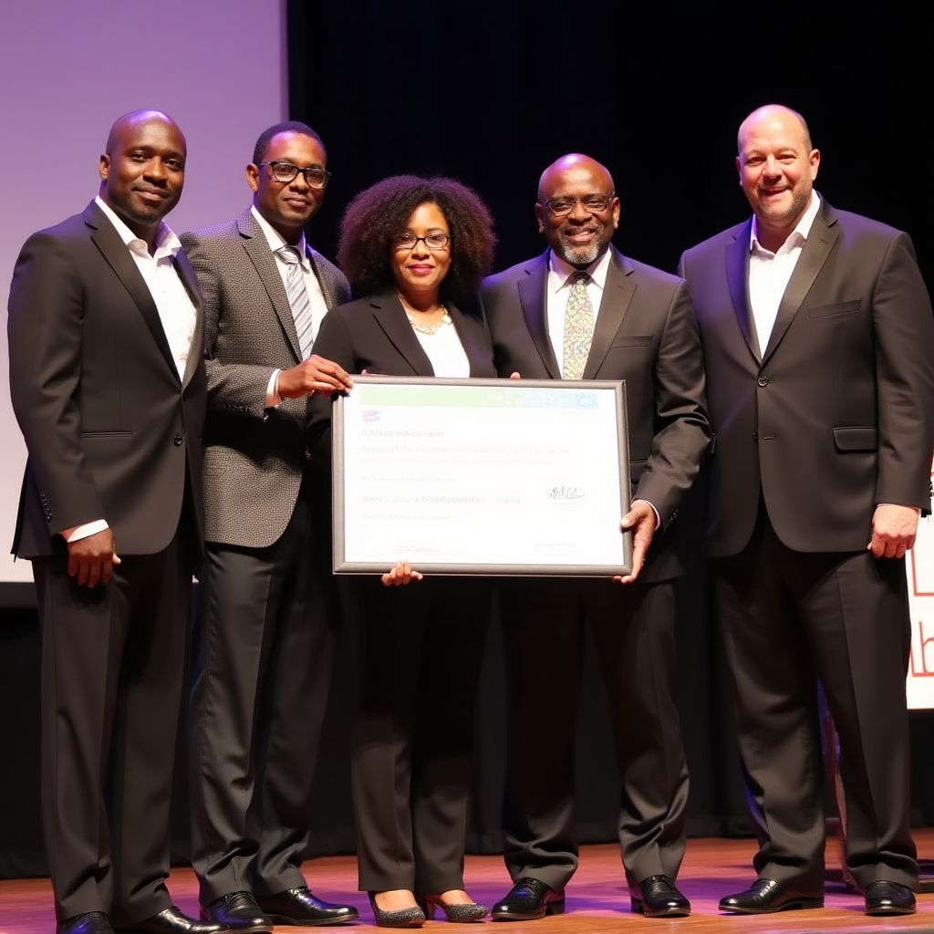 Team receiving award